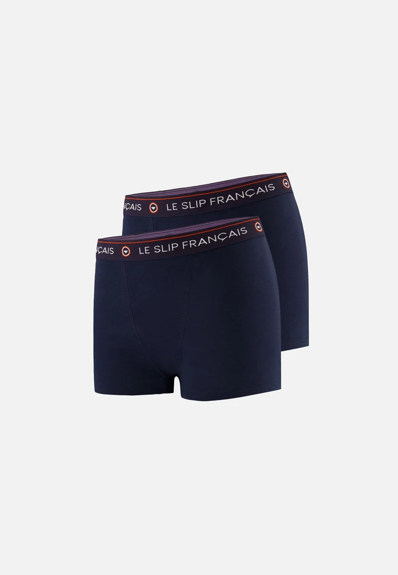 Lot de 2 culottes boxers femme en coton - Culottes Boxers Marine