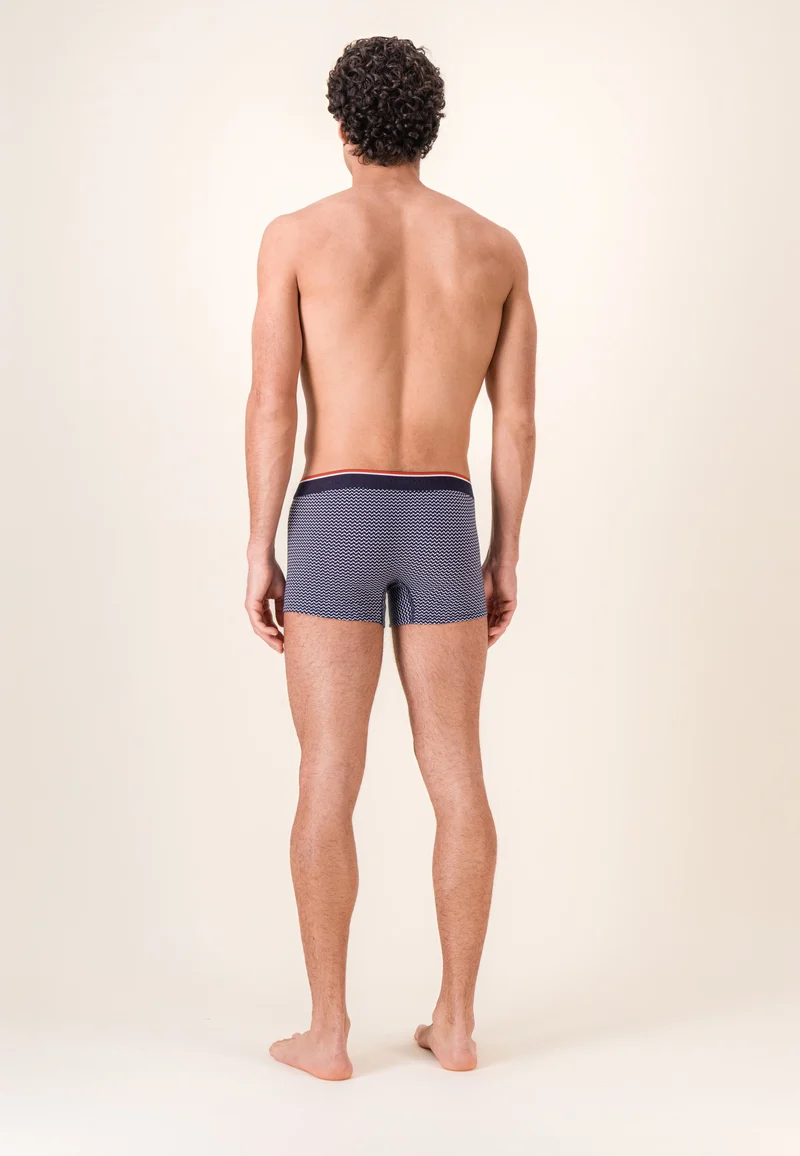 Boxer marinière bleu en coton - Marius Chevron