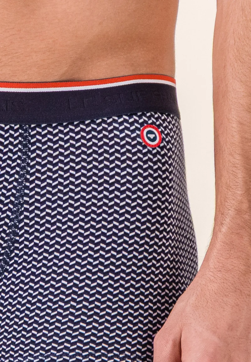 Boxer marinière bleu en coton - Marius Chevron