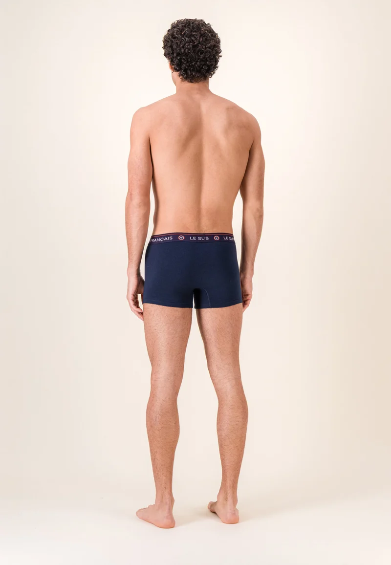 Lot de 3 boxers en coton - Boxers France En Slip Bleu Jean Marine