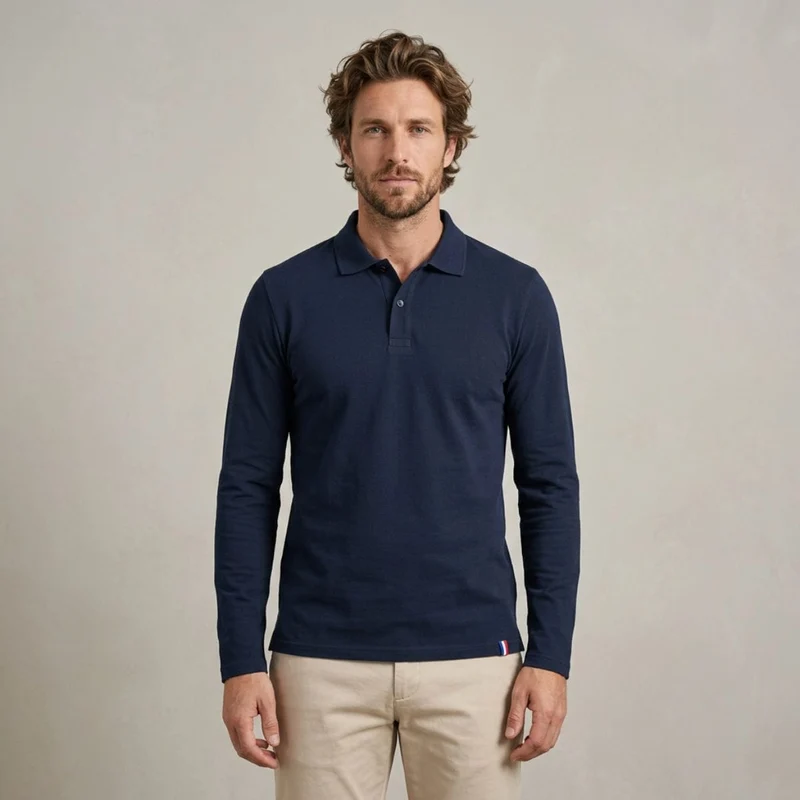 Polo homme manches longues