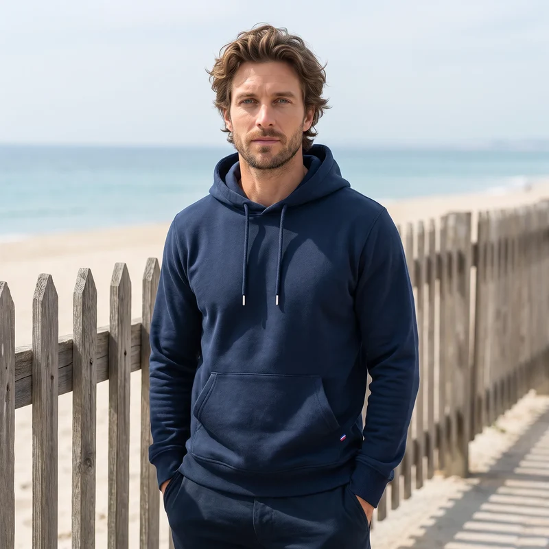 Sweat capuche bleu marine