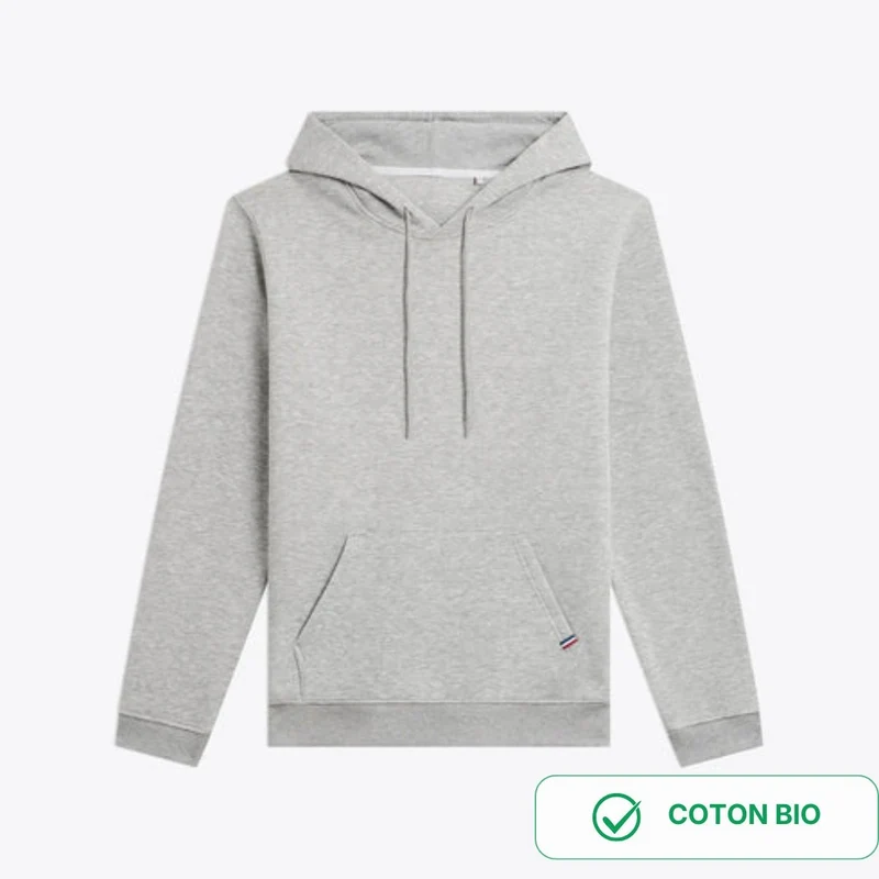 Sweat capuche Gris molleton gratté 300 g