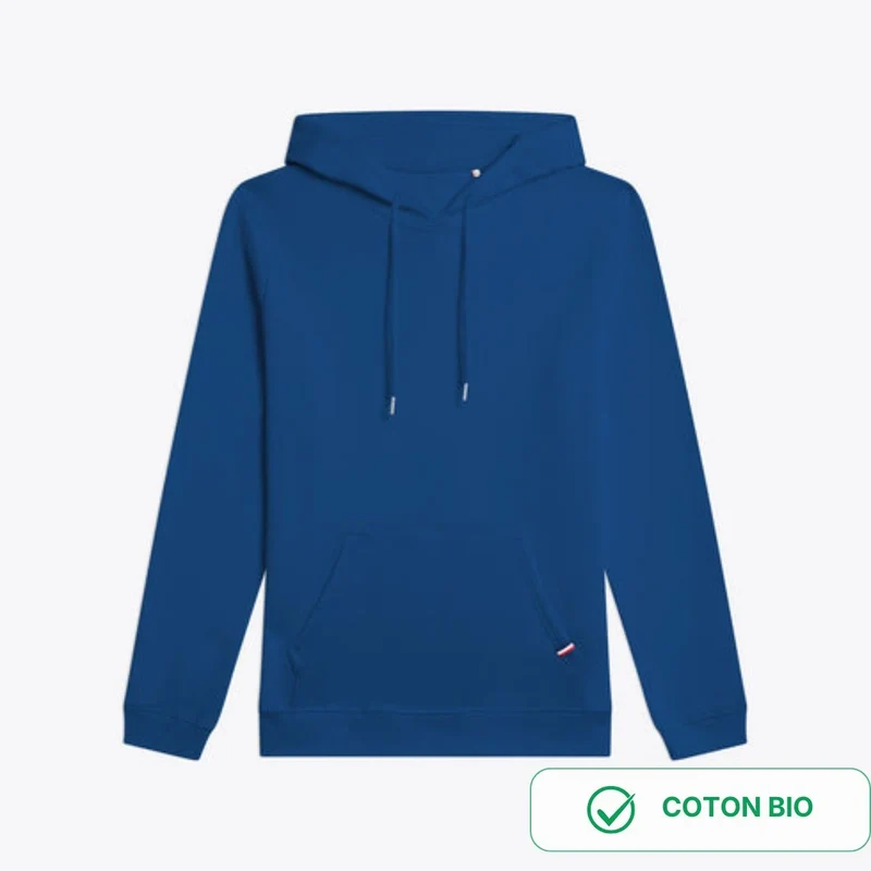 Hoodie Bleu Electrique coton bio