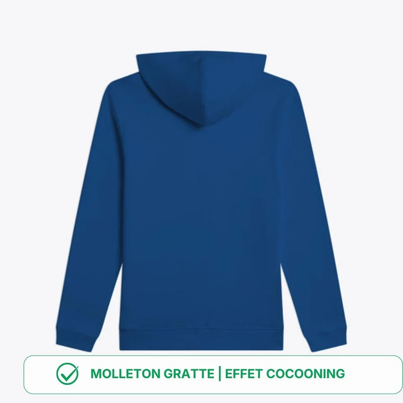 Hoodie Bleu Electrique coton bio