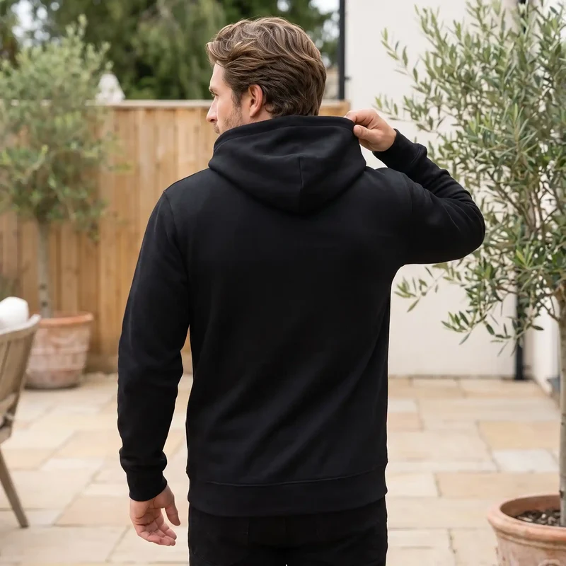 Sweat à capuche coton bio - Noir
