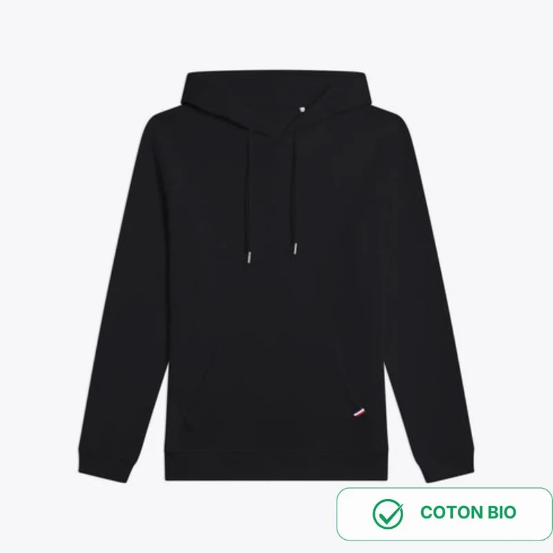 Sweat à capuche coton bio - Noir