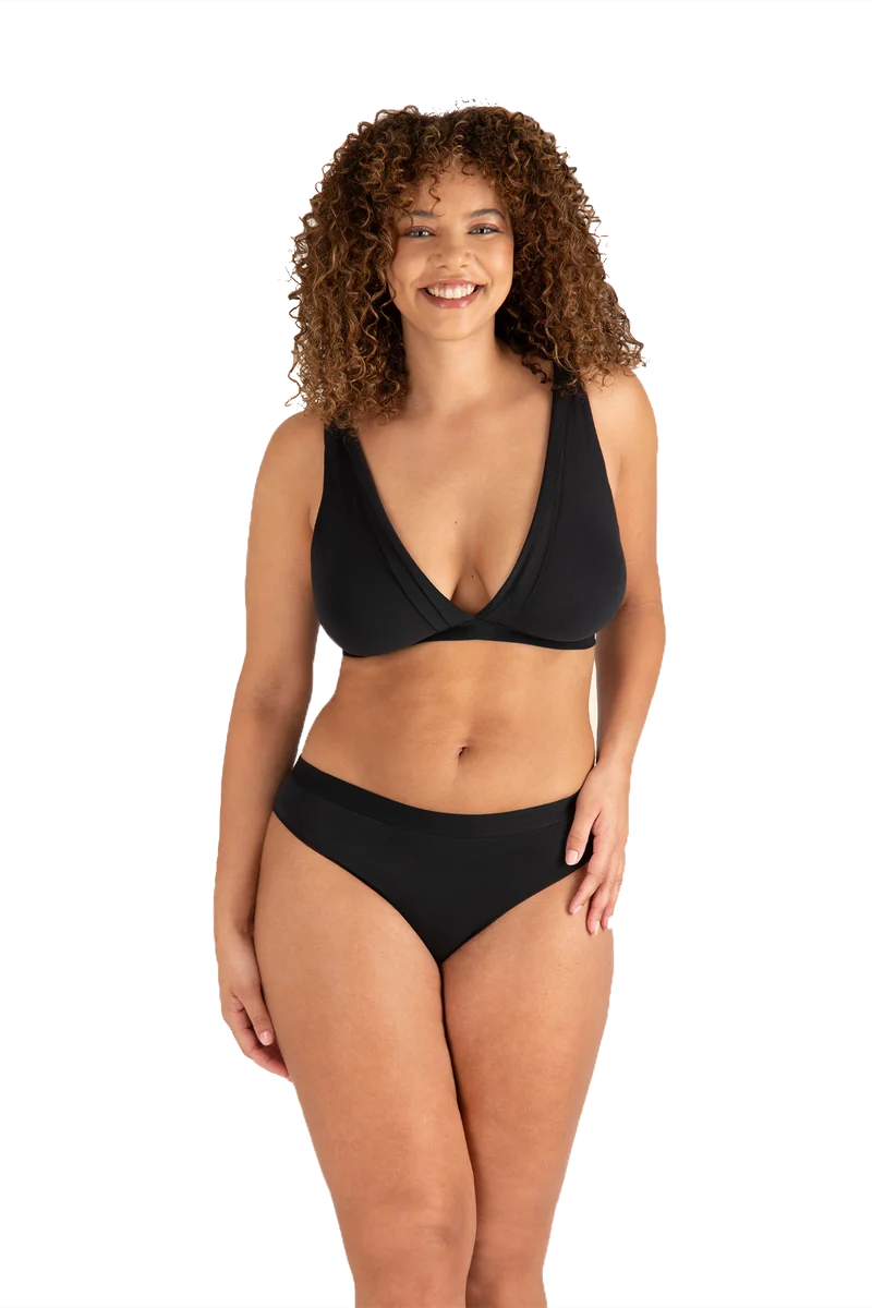 Slip Tulle Design Coton - Noir