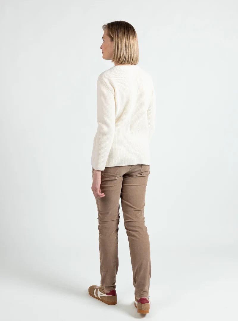 Cardigan femme en laine extrafine mérinos blanc naturel