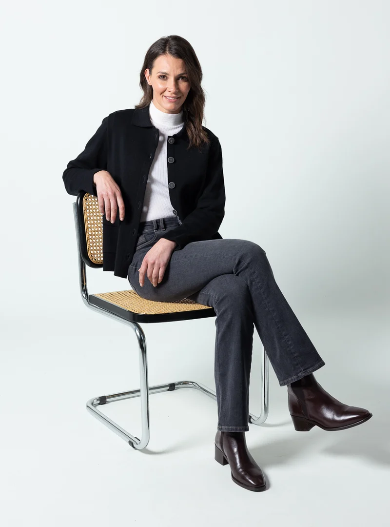 Veste femme laine mérinos noir