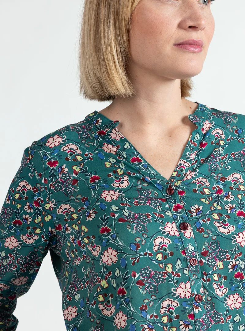 Blouse femme viscose chaude imprimé vert