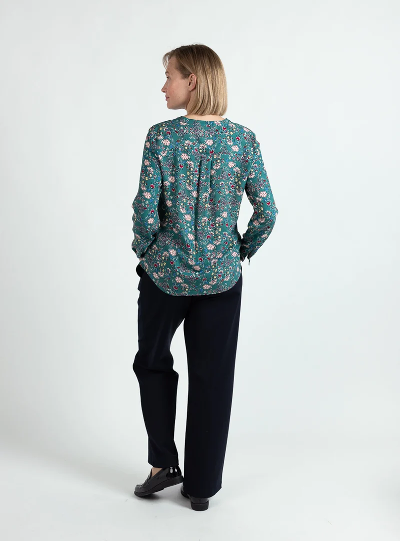 Blouse femme viscose chaude imprimé vert