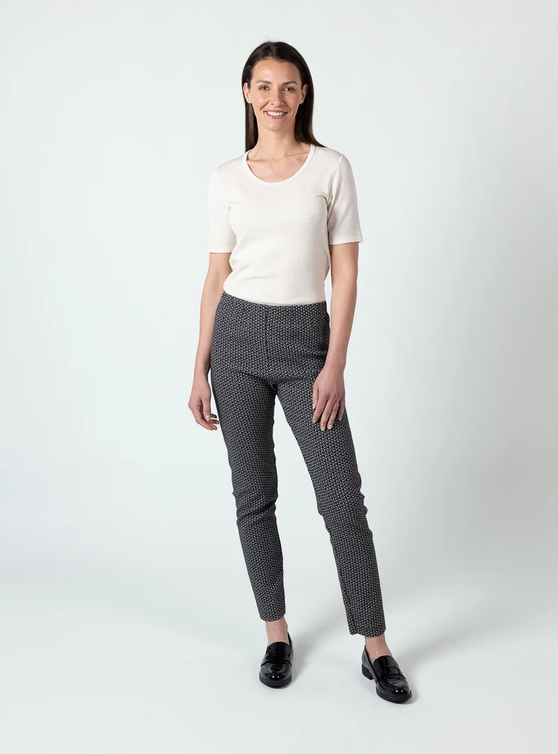 Pantalon femme noir en coton