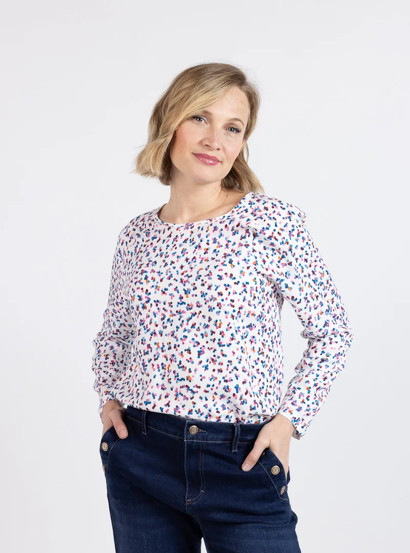 Blouse femme viscose chaude multicolore rose