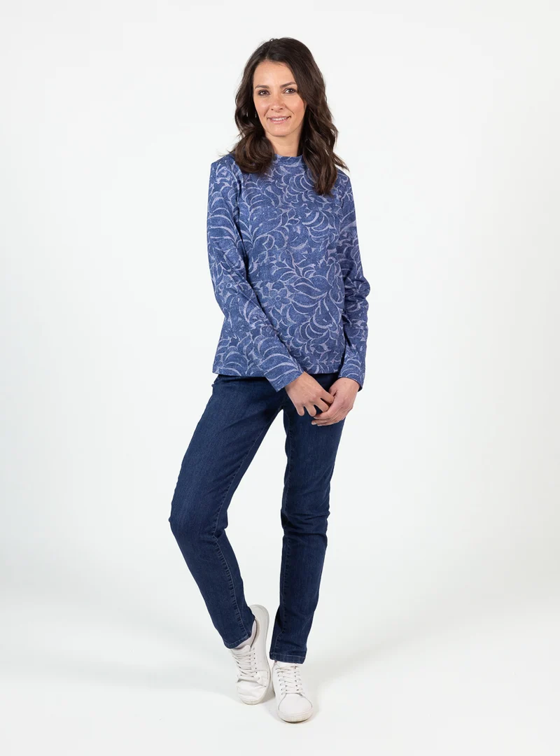 Tee-shirt femme coton maille jersey col montant