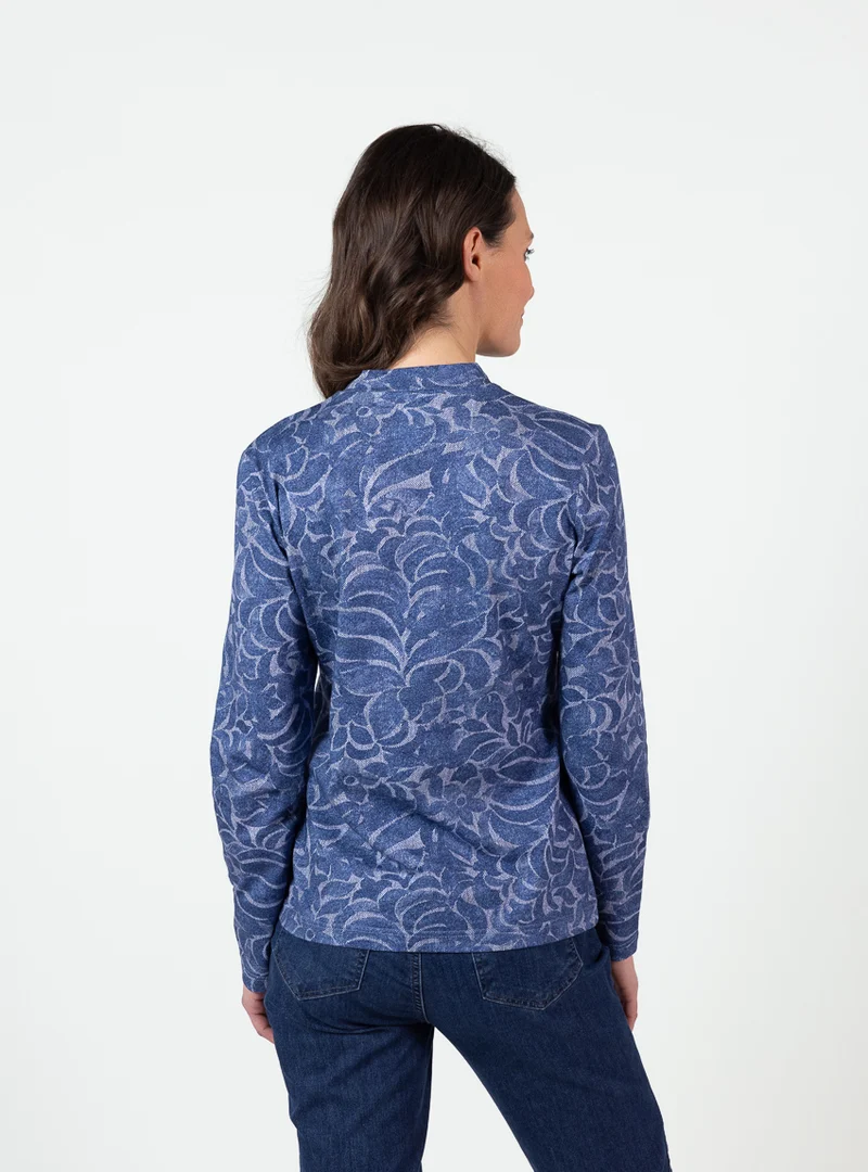 Tee-shirt femme coton maille jersey col montant