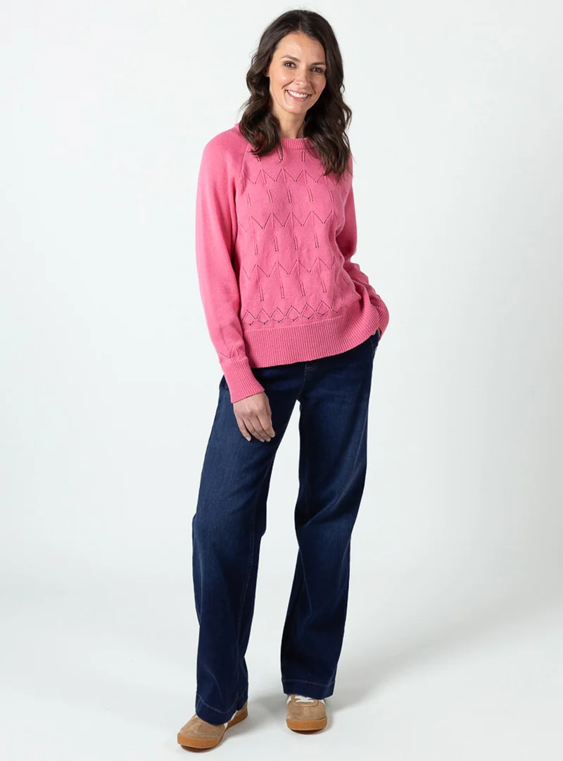 Pull femme laine extrafine mérinos et cachemire rose