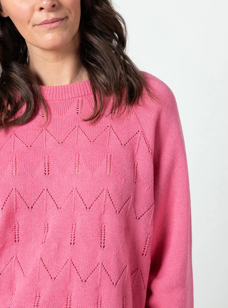 Pull femme laine extrafine mérinos et cachemire rose