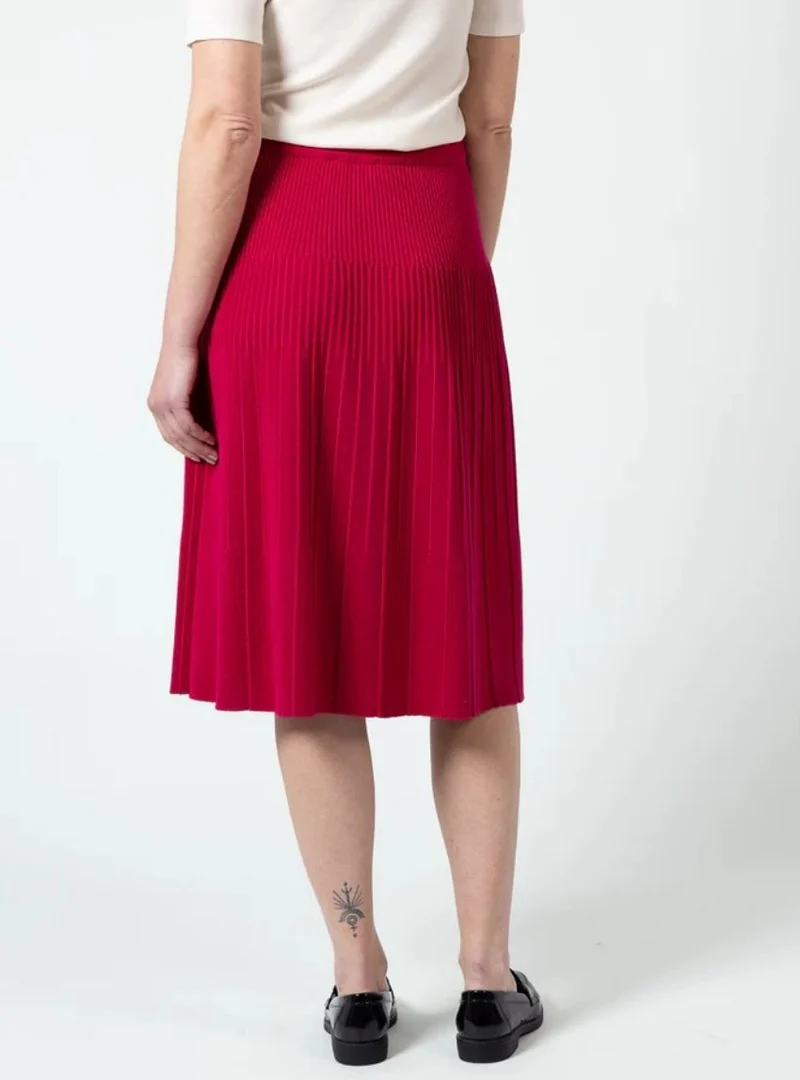 Jupe plissée femme rose rubis