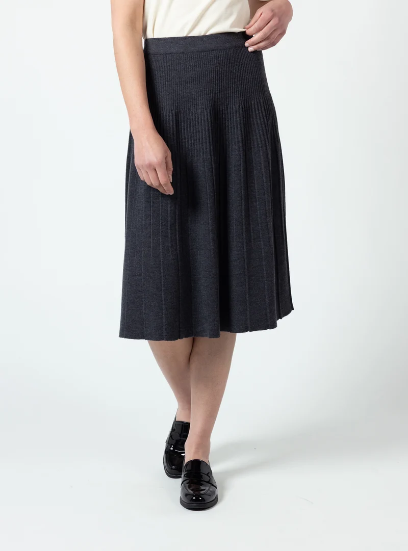 Jupe plissée femme gris anthracite