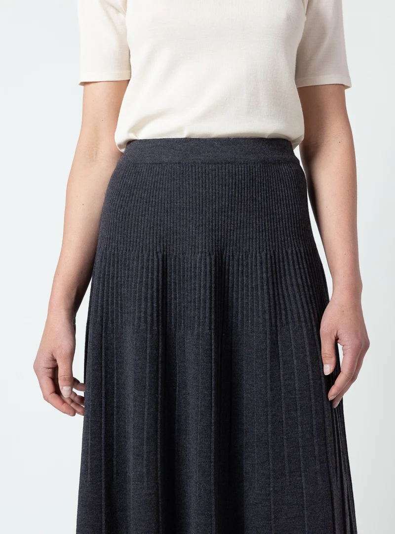 Jupe plissée femme gris anthracite