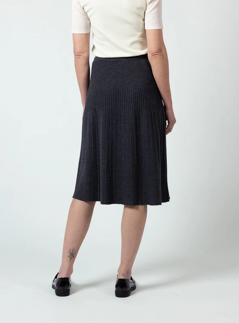 Jupe plissée femme gris anthracite