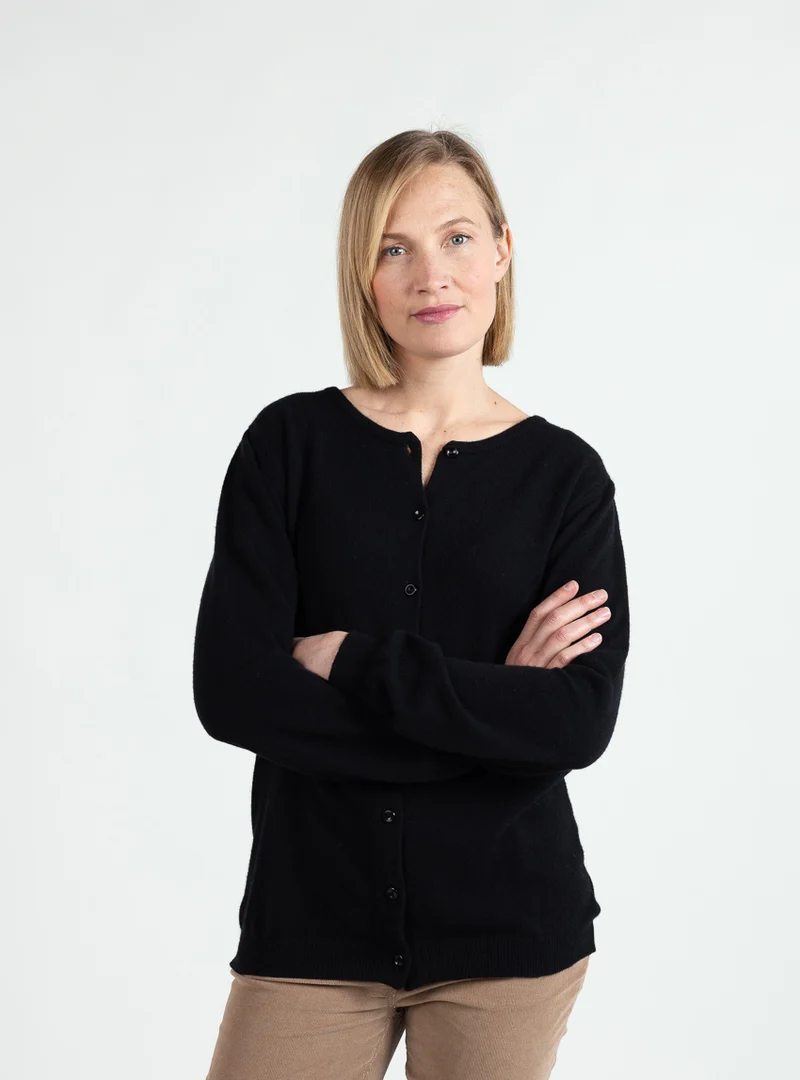Cardigan femme en cachemire noir