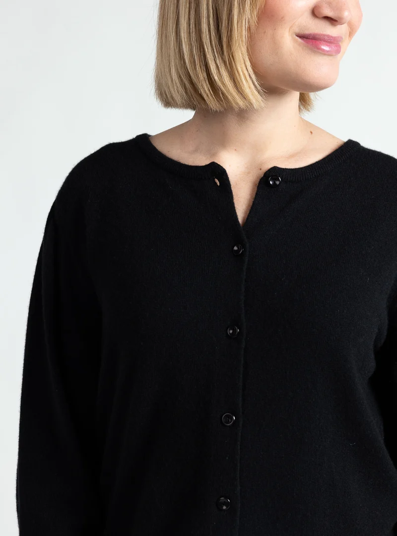 Cardigan femme en cachemire noir