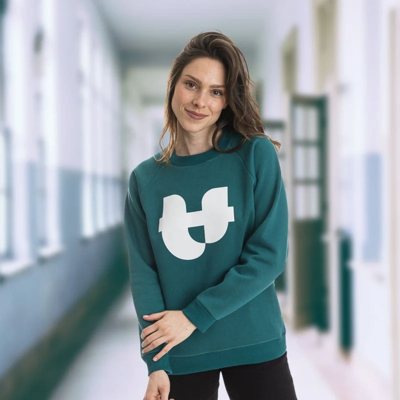 Sweat vert molleton gratté