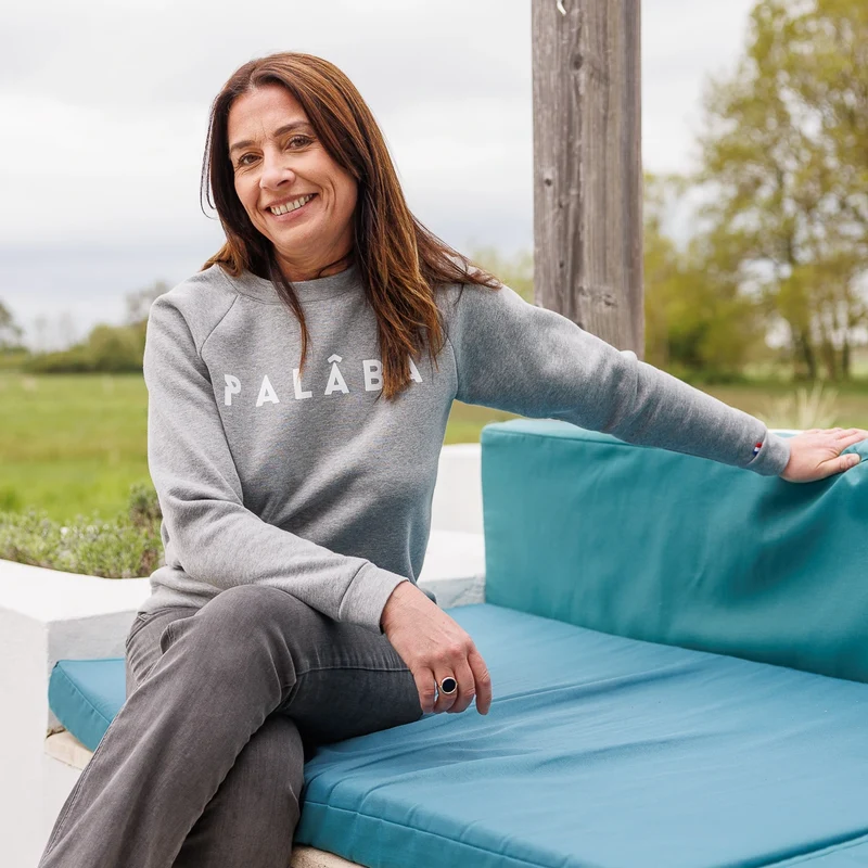 Sweat femme épaisseur 280g col rond gris