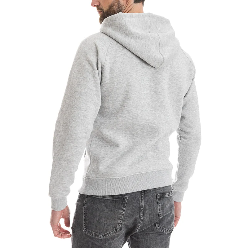 Sweat capuche gris molletonné
