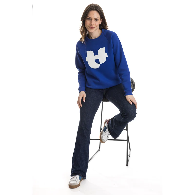 Sweat bleu Electrique molleton gratté imprimé PALÂBA