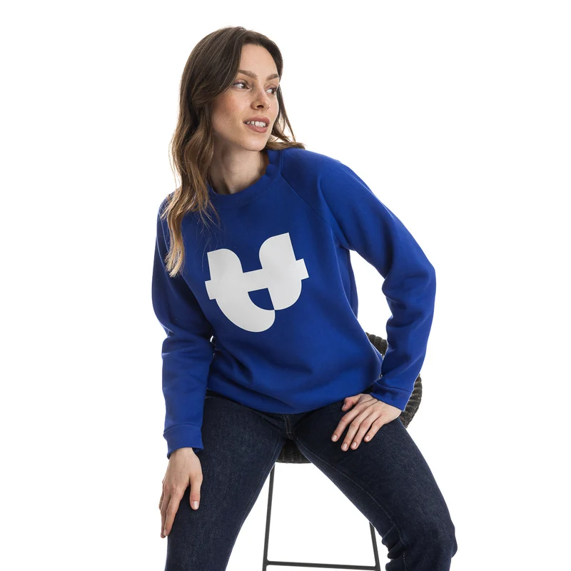 Sweat bleu Electrique molleton gratté imprimé PALÂBA