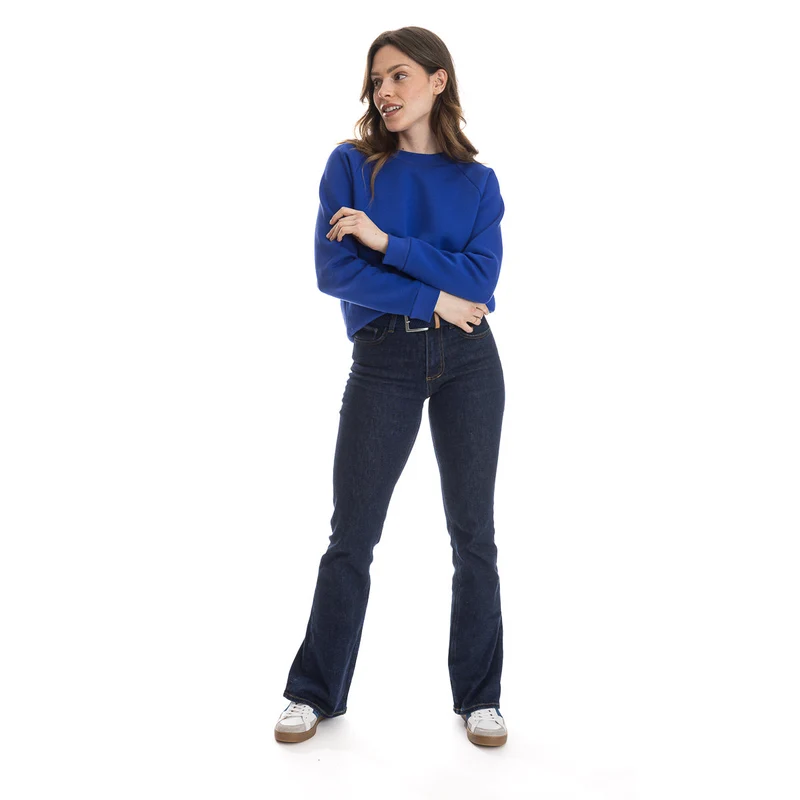 Sweat bleu Electrique col rond coton