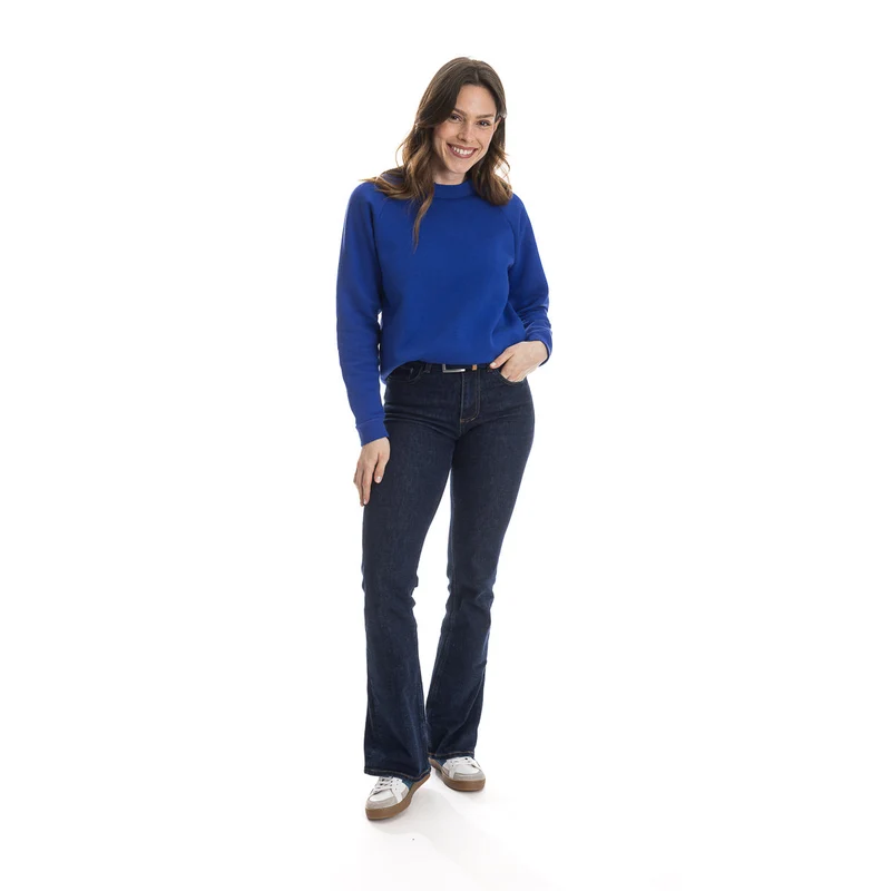 Sweat bleu Electrique col rond coton