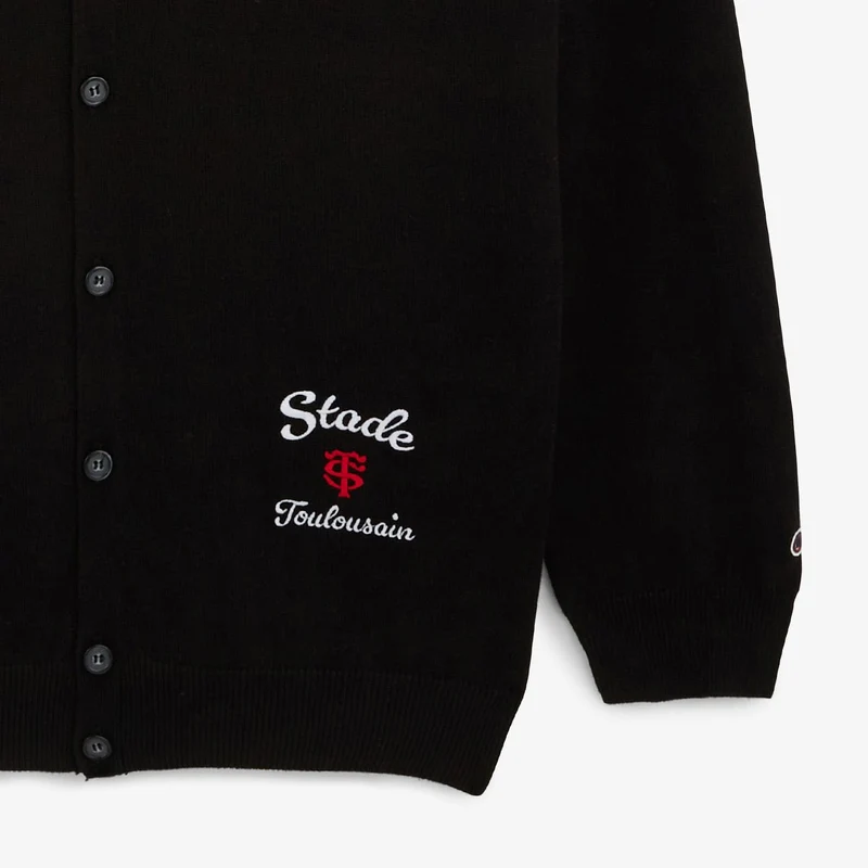 Gilet boutonné 100% coton noir Stade Toulousain