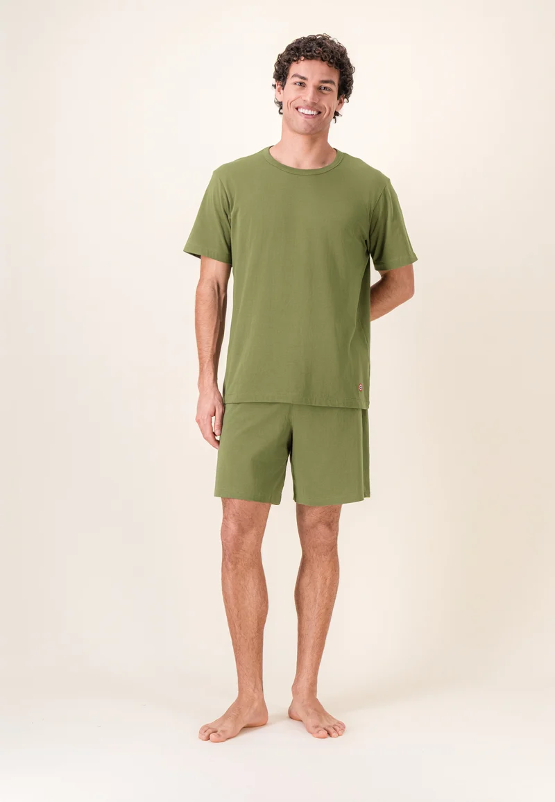 T-shirt homme vert à manches courtes en coton - Formidable Kaki Veronese
