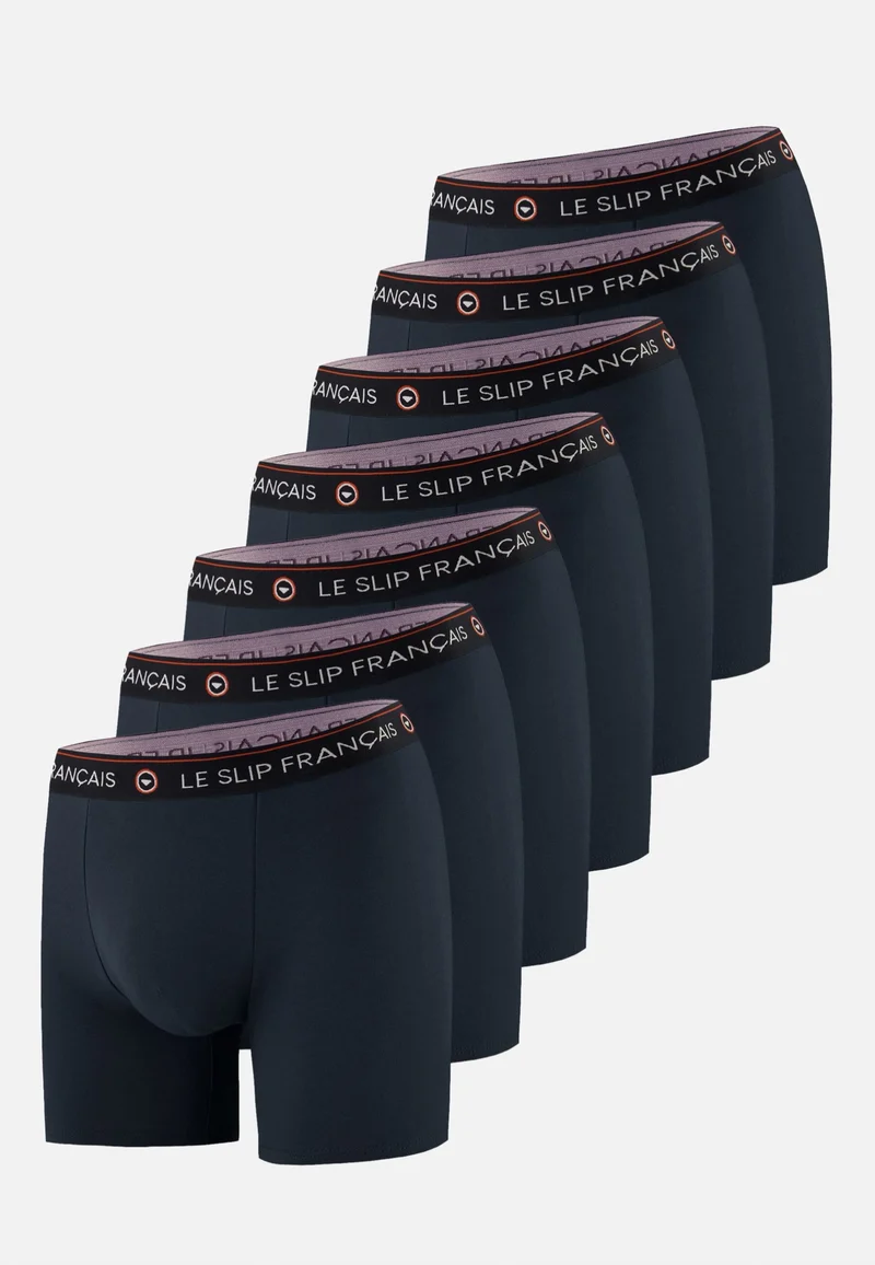 Lot de 7 boxers longs en coton - Boxers Longs Marine