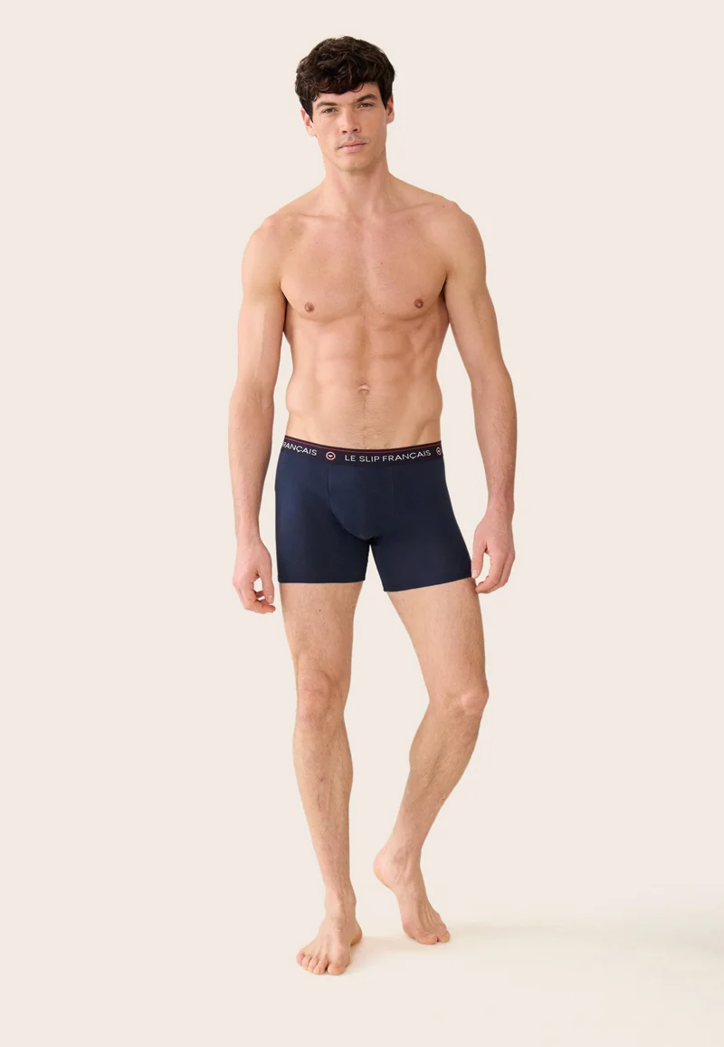 Lot de 7 boxers longs en coton - Boxers Longs Marine