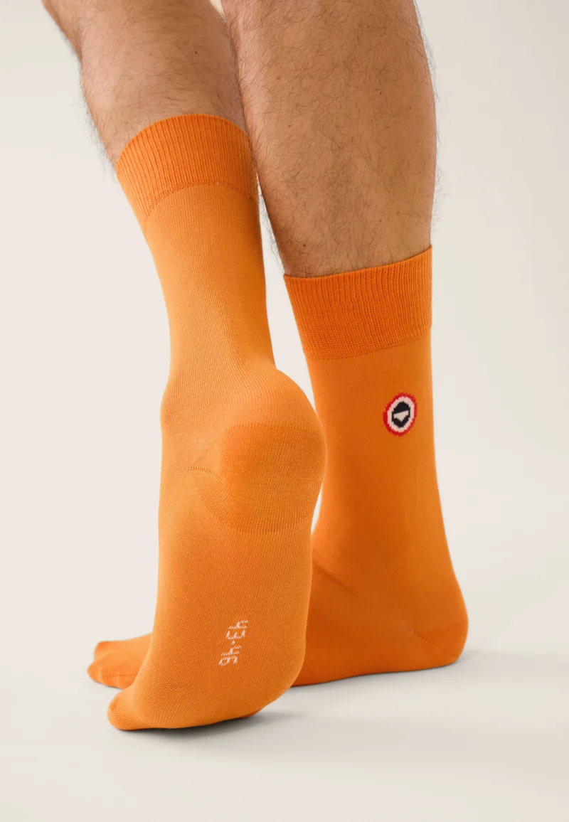 Chaussettes mi-hautes unies orange - Robuste Orange Pur