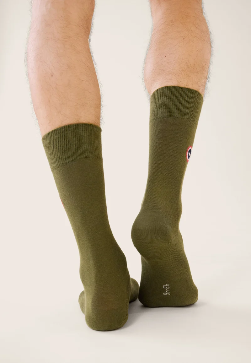 Chaussettes mi-hautes unies vert - Robuste Kaki Veronese
