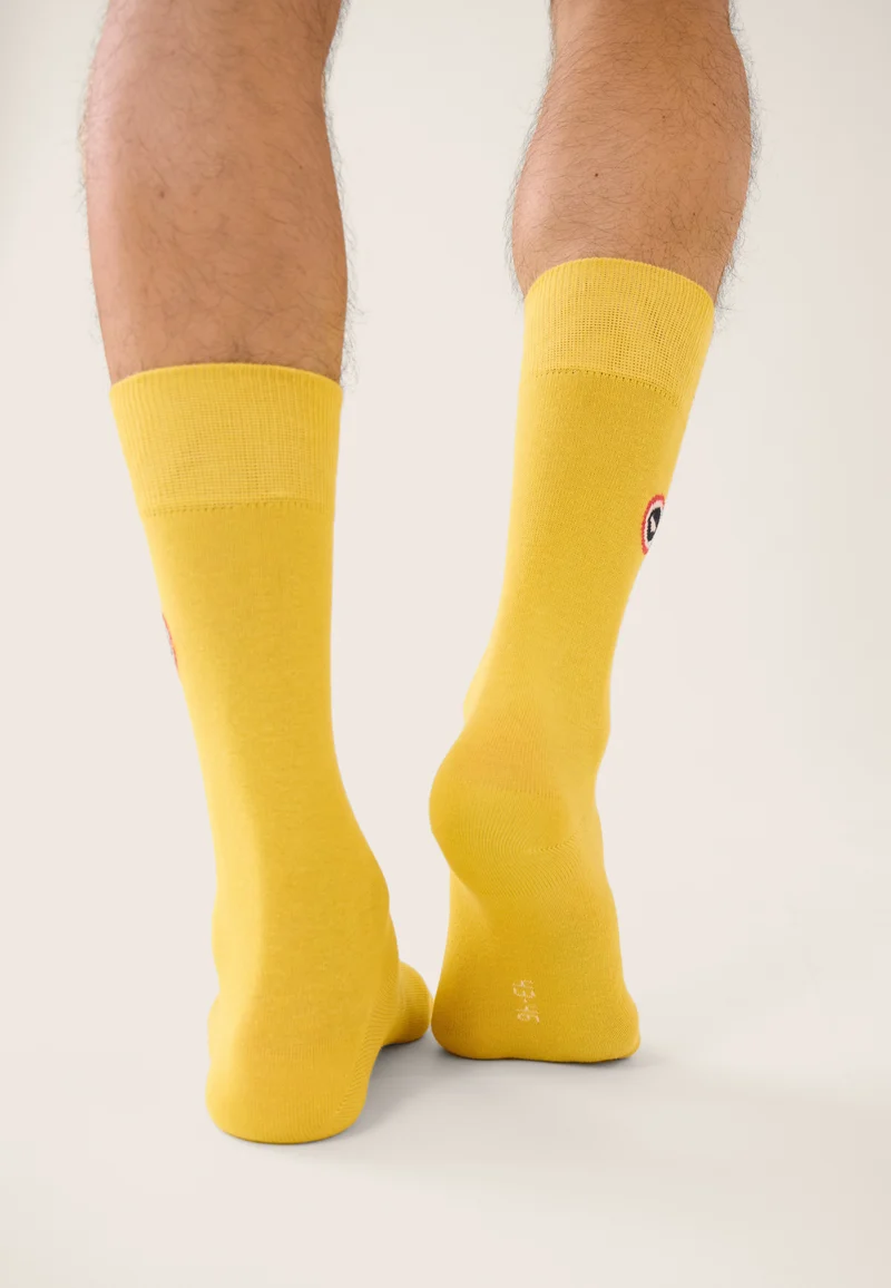 Chaussettes mi-hautes unies jaune - Robuste Jaune Citron