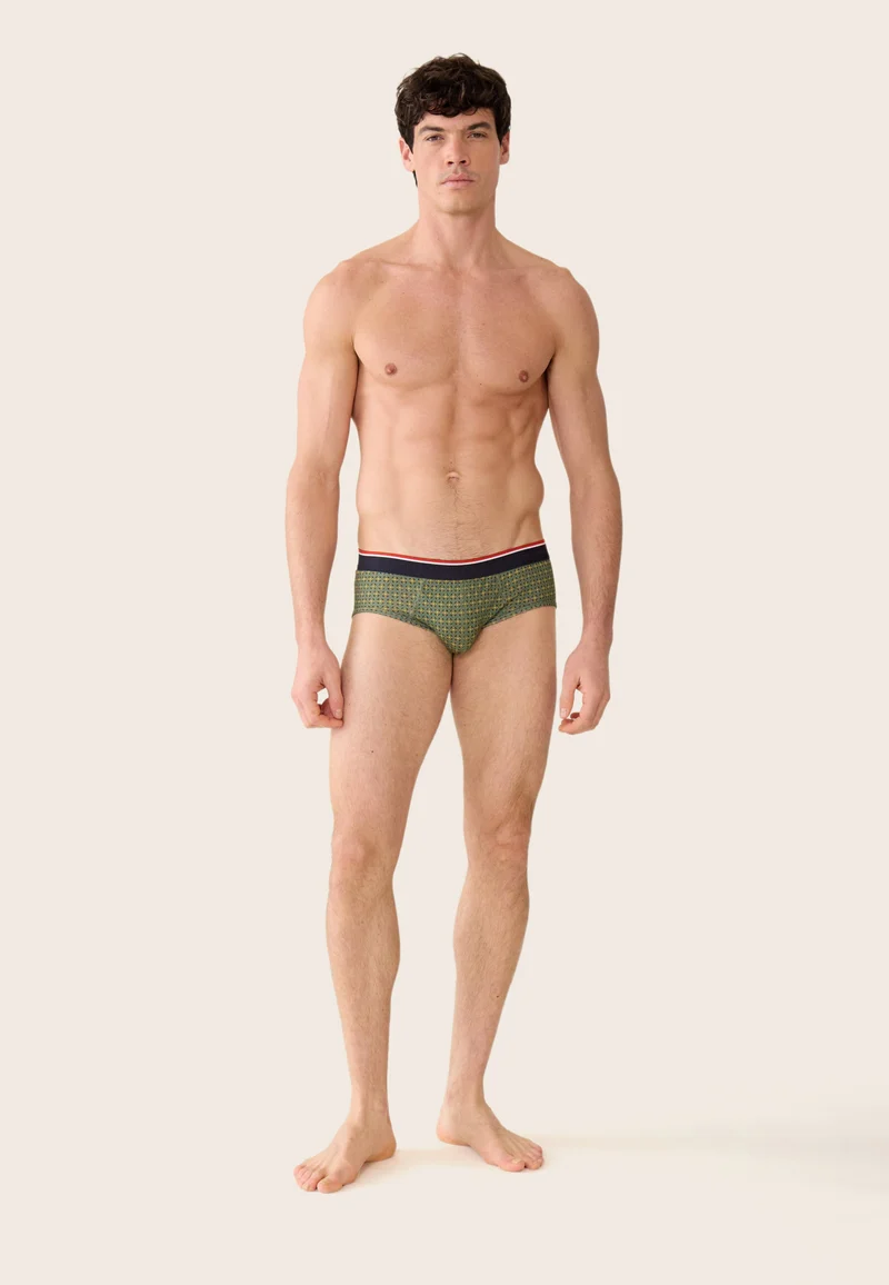 Slip vert à motif ornement en coton - Terrible Ornement Veronese