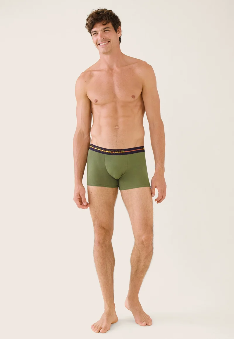 Boxer vert en coton - Redoutable Kaki Veronese