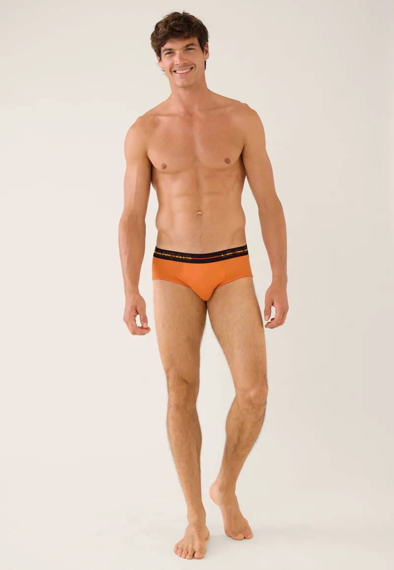 Slip orange en coton - Intrépide Orange Pur