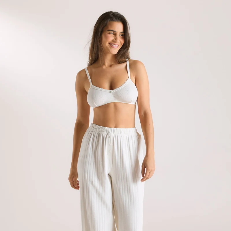 Brassière en Pointelle - Crème