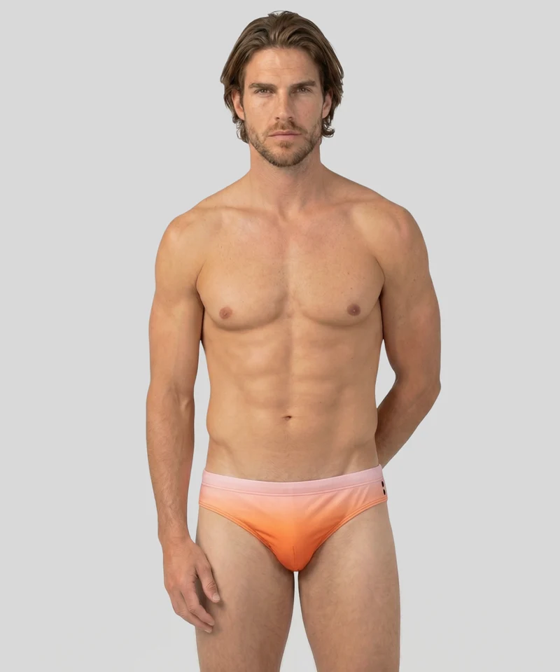 Slim Swim Briefs: Sunset Orange