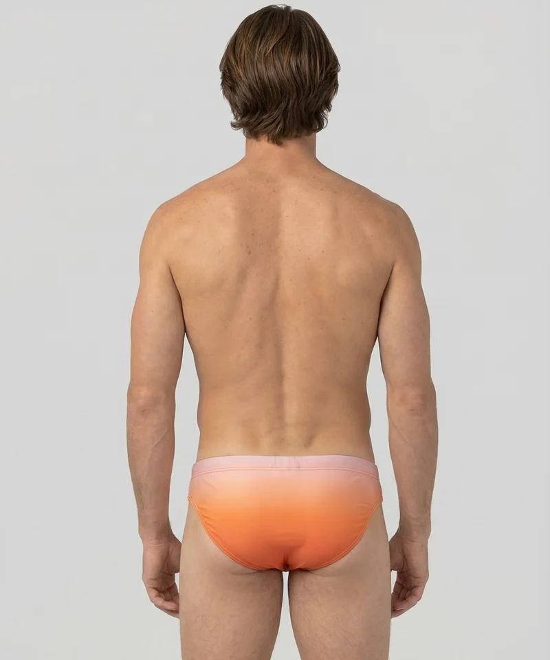 Slim Swim Briefs: Sunset Orange