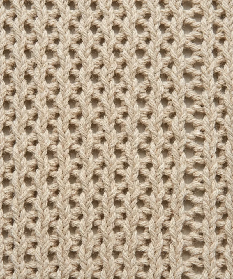Organic Cotton Crochet Knit Shorts: Natural