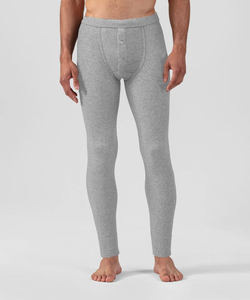 Army Ribbed Long Johns: Grey Melange